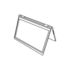 Rotate laptop screen linear isolated