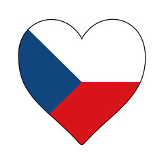 Czech Republic Heart Shape Flag. Love Czech Republic. Visit Czech Republic. Eastern Europe. Europe. European Union. Vector Illustration Graphic Design.