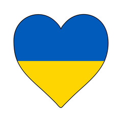 Ukraine Heart Shape Flag. Love Ukraine. Visit Ukraine. Eastern Europe. Europe. European Union. Vector Illustration Graphic Design.