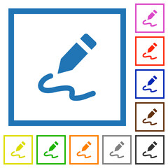 Signature flat framed icons