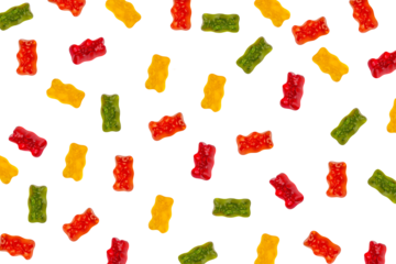 jelly bears candy isolated on a transparent background. Jelly Bean.