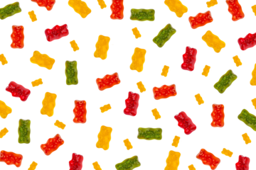 jelly bears candy isolated on a transparent background. Jelly Bean.