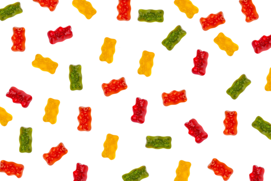 jelly bears candy isolated on a transparent background. Jelly Bean.