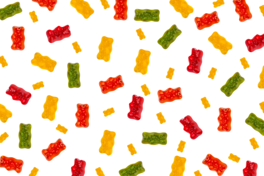 jelly bears candy isolated on a transparent background. Jelly Bean.