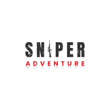 sniper adventure logo design retro vintage