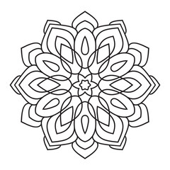 Elegant Simple Mandala Flower Design. Easy mandala art
intricate lines patterns wall art, invitations, branding,  designs, basic mandalas Coloring Book page, adults, seniors, beginners, drawing