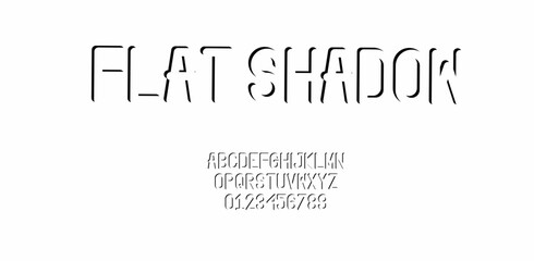 alphabet shadow font isolated on white background