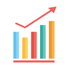 growth bar graph cartoon icon