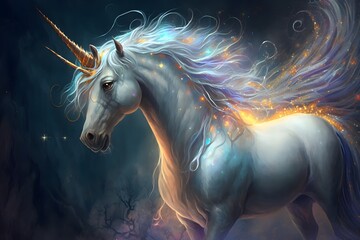 Obraz na płótnie Canvas Unicorn created using AI Generative Technology