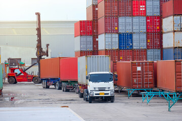 container forklift in the container yard