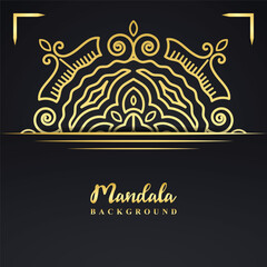 Luxury decorative mandala design for wedding and Islamic background in golden color