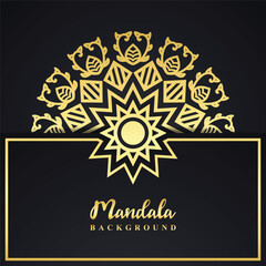 Luxury decorative mandala design for wedding and Islamic background in golden color