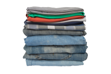 Pile of washed and neatly stored clothes(PNG)