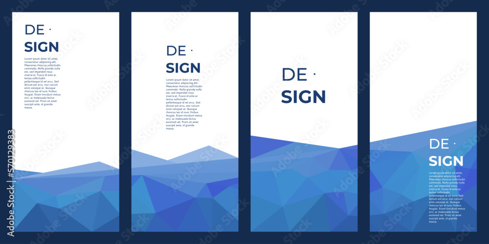 Poster abstract modern coorperate triangle blue background vector