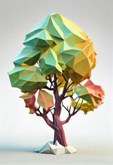 illustration of low poly style of tree