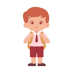 Little boy character. Elementary School Kids Wearing Uniform Illustration