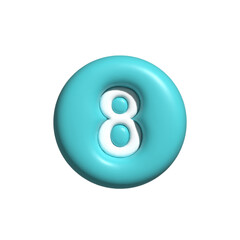 Free vector 3d style bullet points number eight