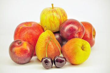Naklejka na ściany i meble Apples, pears, nectarines and cherries as tasty healthy fruits