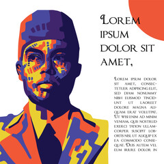 Potrait Pop Art Digital WPAP Design Trendy Full Color