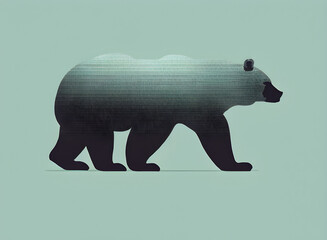 Bear illustration, bright picture of a Bear, low poly, infographics, flat design. Generative AI.