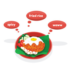 fried rice vector illustration design