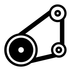 drive belt glyph icon