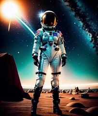 Fototapeta premium astronaut on a planet