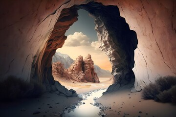 landscape with a hole created using AI Generative Technology