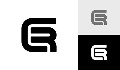 Letter CR initial monogram logo design