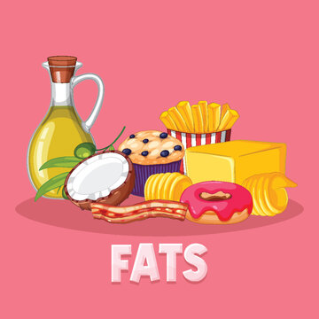 Varieties of fat food collection
