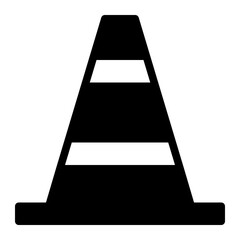 traffic cone glyph icon