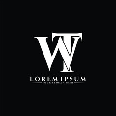 Letter WT luxury logo design vector