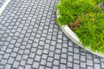 Cobblestone pavement. Abstract background.