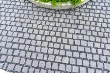 Cobblestone pavement. Abstract background.