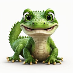 Obraz premium Crocodile Baby Isolated White