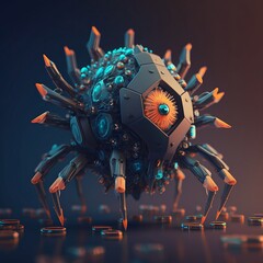 Nano Robot Technology with Mechanical Spider Legs Generative AI
