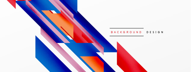 Minimal geometric abstract background. Dynamic 3d lines composition. Trendy techno business template for wallpaper, banner, background or landing