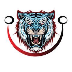 Tiger logo with dashing colors