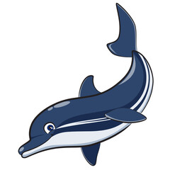 dolphin cartoon drawing Online learning materials can be used