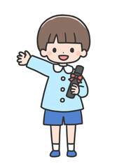 卒園式の男の子