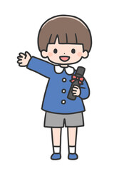 卒園式の男の子