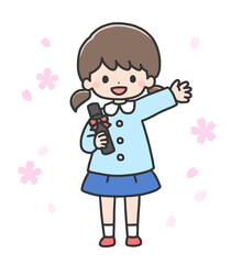 卒園式の女の子