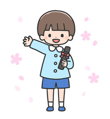 卒園式の男の子