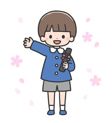 卒園式の男の子