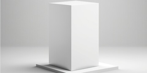 White background for mock up podium for product presentation. Generative AI