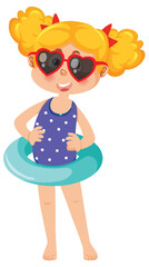 Happy girl in summer theme