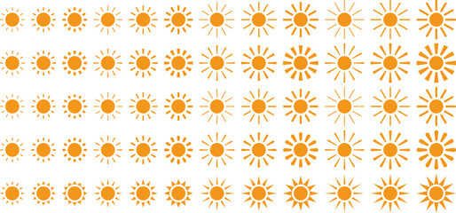 １２本の光のオレンジ色の太陽の６０種類セット