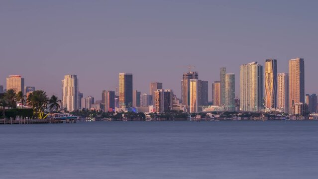 Downtown Miami skyline, sunrise time-lapse