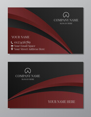abstract business card red and black