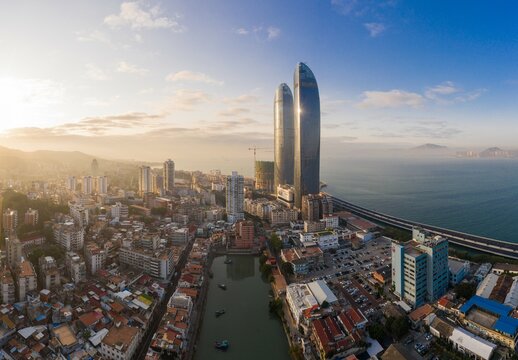 Have a bird's eye view of xiamen whole